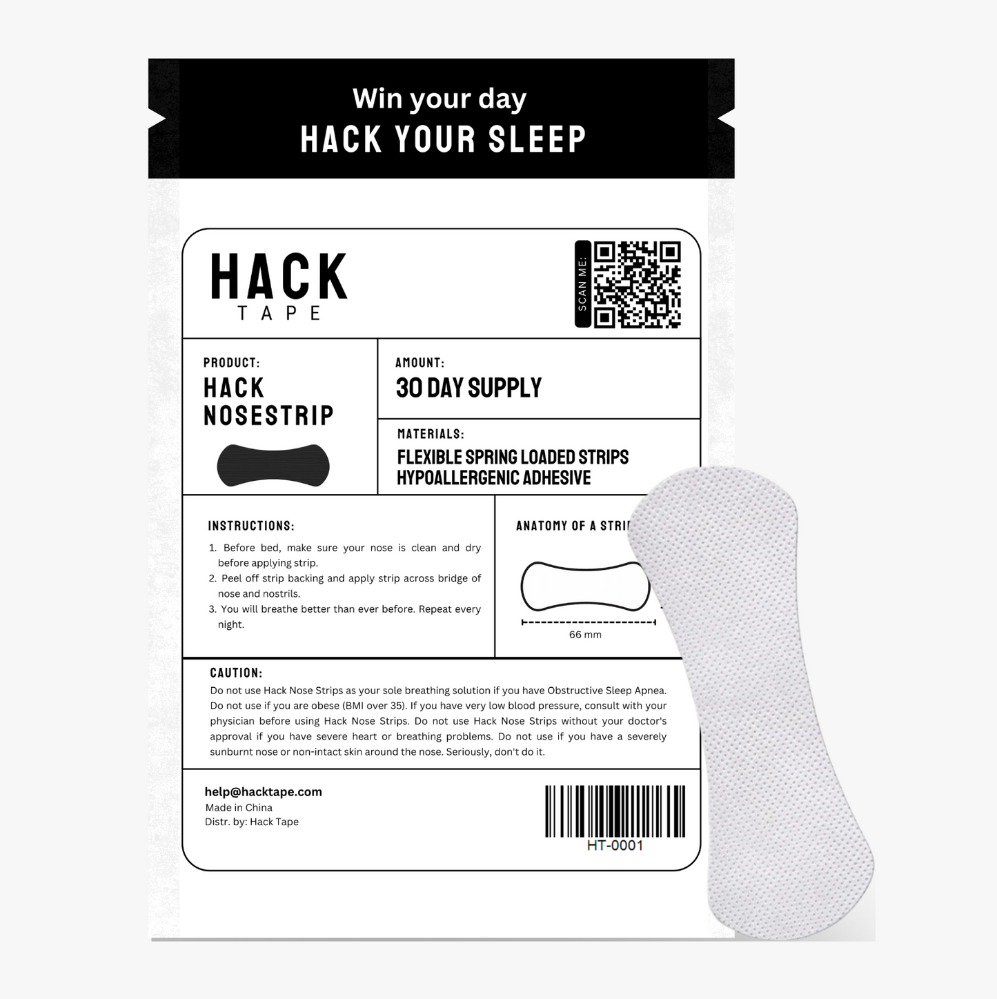 HACKTAPE Nosies kvėpavimo juostelės